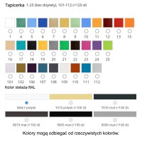 kolory obić,kolor tapicerki,tapicerka,kolor stelaża