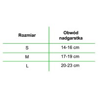 tabelka rozmiarowa,tabelka do ortezy o-1741